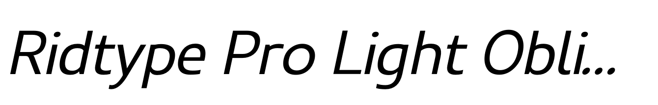 Ridtype Pro Light Oblique